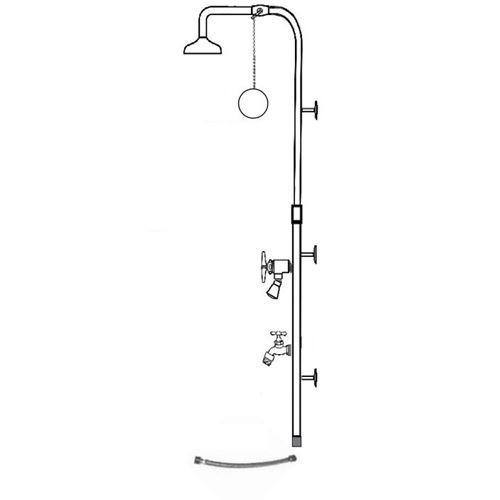 Wall Mount Shower with Cross Handle Valve