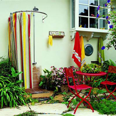 a private outdoor shower