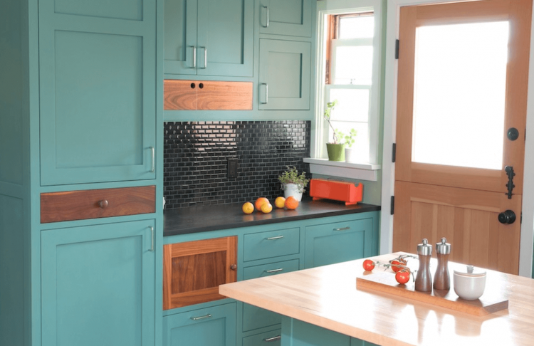 teal kitchen