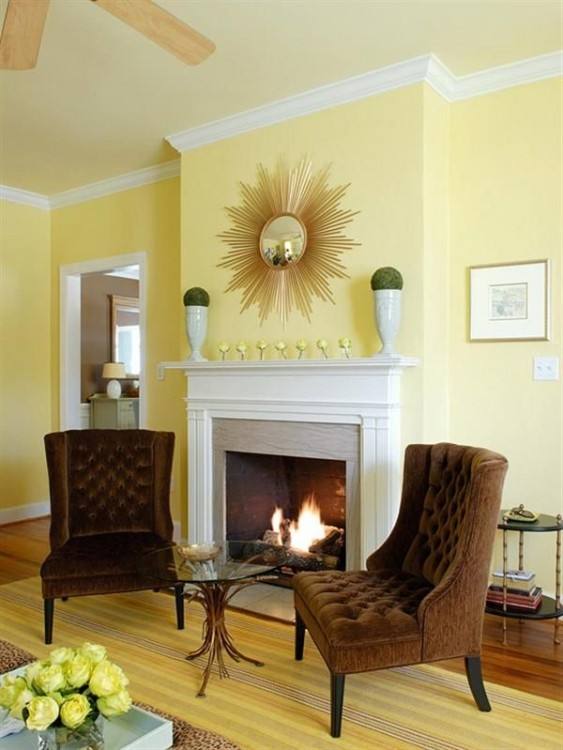 Transitional dining room in black and yellow [Design: Tobi Fairley Interior Design]