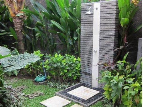 Outdoor shower in Bali