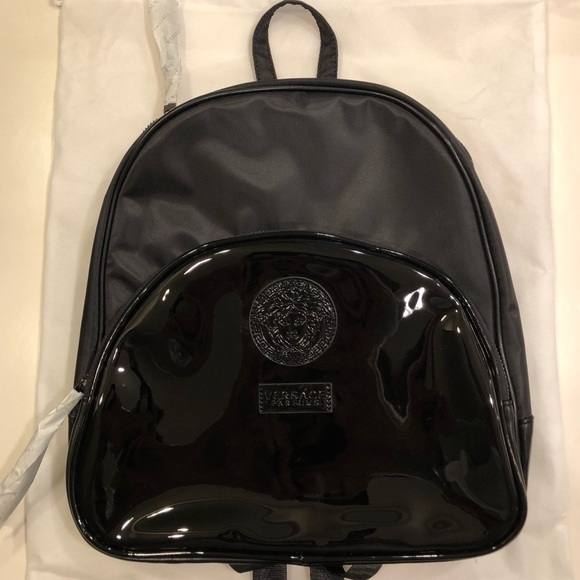 Nappa  leather backpack with central Medusa Head plaque from the Palazzo line