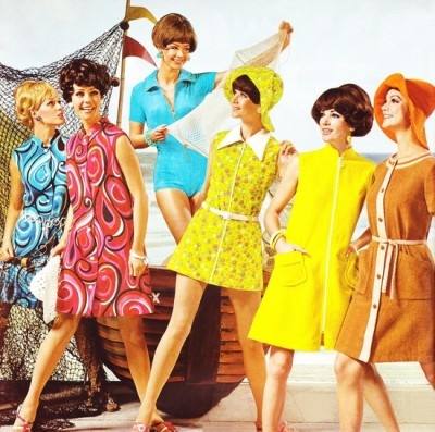 1964 Shift Dresses and jumper dress on the left