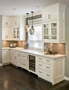 Black cabinets with faux distressing