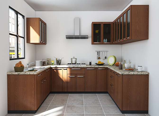 Beautiful kitchen cabinet brown white with island lagos abuja phc nigeria fela