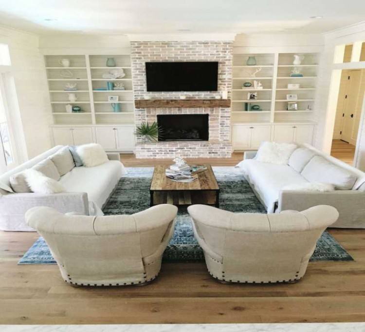 Contemporary White Living Room Curtain For High Ceiling Also Grey Curved Non Arm Chairs Also White Mantel Fireplace As Decorate Modern White Themes Living