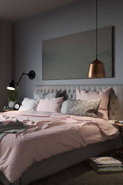 pink and grey bedroom