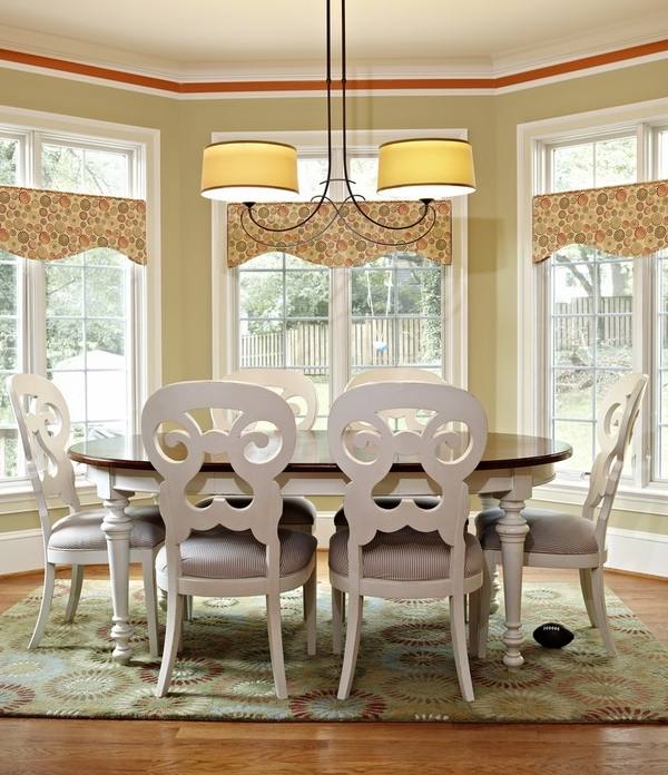 swags knots panels in dining room valance ideas valances