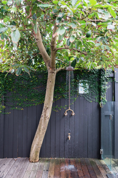 An outdoor shower isn't limited to a tropical  locale