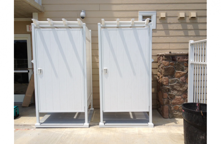 Outdoor shower by the beach along 30A in the Florida Panhandle