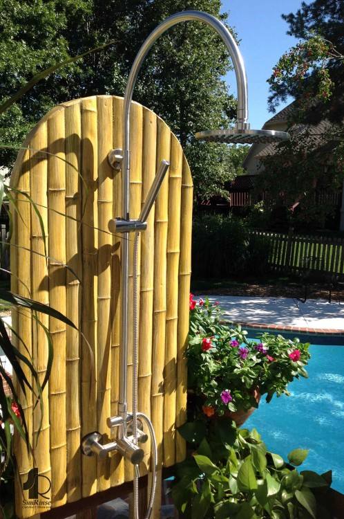 bamboo fence shower