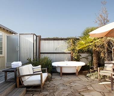 and a tropical enclosed outdoor shower with private beach access