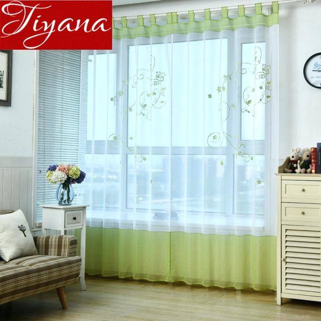 chic modern sheer kitchen voile curtain room flower sheer curtain for  living room home decor chill
