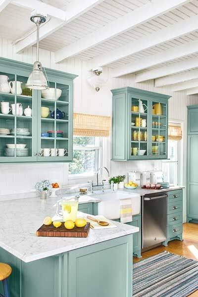 teal kitchen