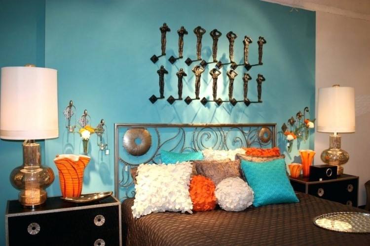 burnt orange accent wall living room bedroom