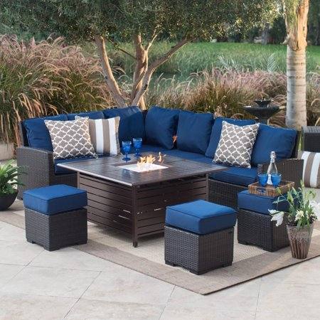 contemporary outdoor living space: Powder coated steel fire pit