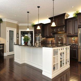 Puritan maple kitchen cabinets in dove and smokey hills