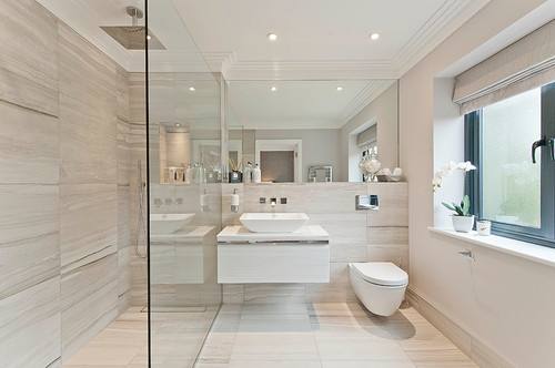 ideas to making your bathroom look and feel spacious: Match Your Color Palette