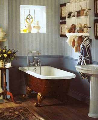 vintage blue tile bathroom