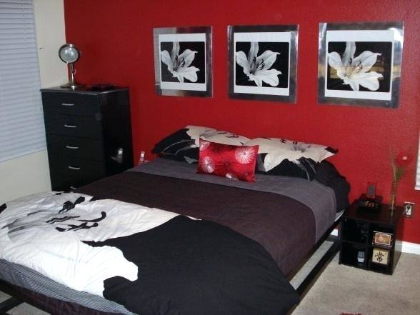 black and red bedroom