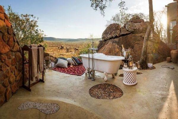 Beach style backyard deck in Geelong with an outdoor shower and no cover