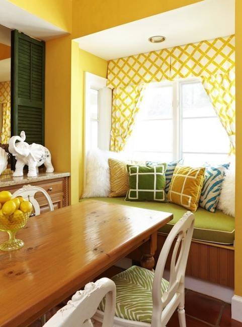 yellow dining room chairs