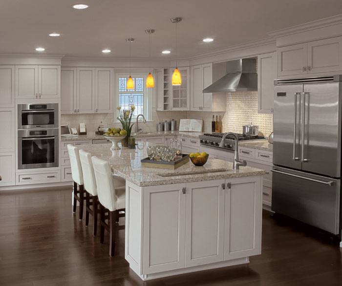 Notice the inset doors with beaded face frame openings in this custom kitchen  cabinetry