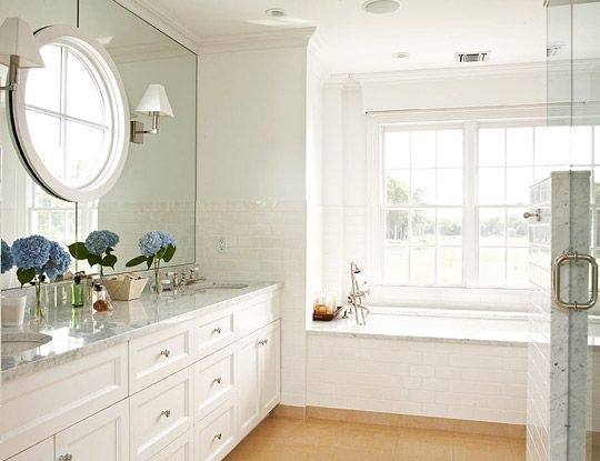 Blue And Beige Bathroom Small Design Traditional