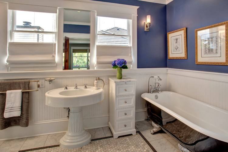 Cottage Bathrooms Beadboard | White Beadboard bathroom, Cottage, bathroom, Benjamin Moore Gossamer