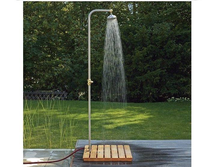 outdoor showers hardware alvin outdoor stainless steel shower panel with bamboo tray hardscaping outdoor showers gardenista